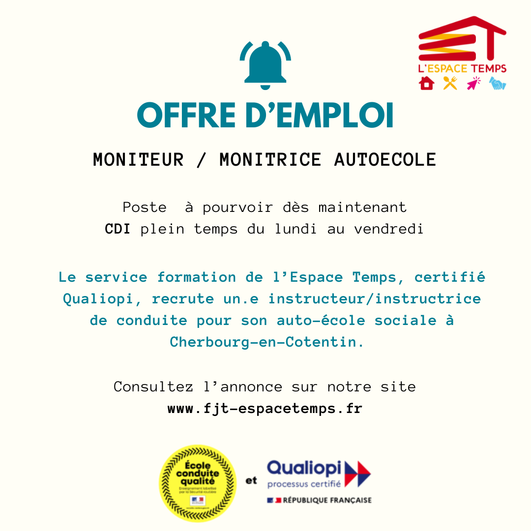 Offre d’emploi : Moniteur / monitrice autoécole