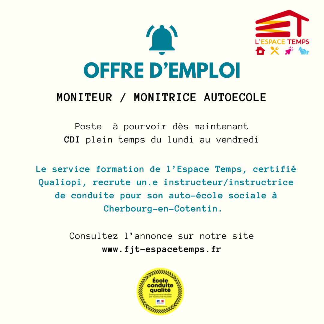 Offre d’emploi : Moniteur / monitrice autoécole