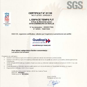 vignette Certificat Qualiopi L'Espace Temps FJT